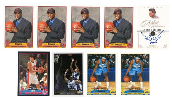 2003/04-2011/12 Topps and Panini Basketball Cards Collection (9) Including Wade and Anthony 
